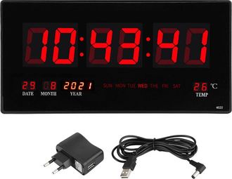 OEM Reloj De Pared Digital Led, Calendario El&eacute;ctrico Con Noctilucent, Para El Hogar, Dormitorio U Oficina