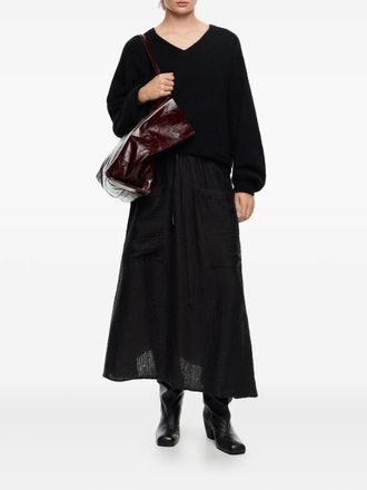 Bimba & Lola patch-pocket drawstring skirt - women - Polyamide/Lyocell/Viscose - 36 - Black