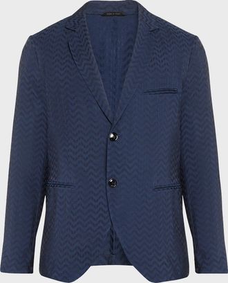 Giorgio Armani Men & apos;s Cupro Chevron Blazer