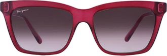 Ferragamo Bordeuax Gradient Rectangular Ladies Sunglasses SF1027S 655 55