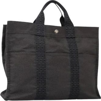 Herm&egrave;s Pre-owned Tote Bags, female, Gray, Size: ONE SIZE Pre-owned Vintage Canvas Tote Bag