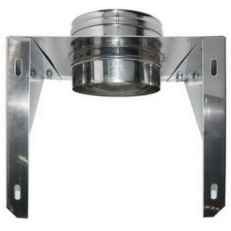 MBM Tubo De Humos De Pared Doble Aislado De Acero Inoxidable Soporte Mural Abierto Dn 350/400