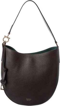 Ferragamo Ferragamo North/South Medium Leather Hobo Bag