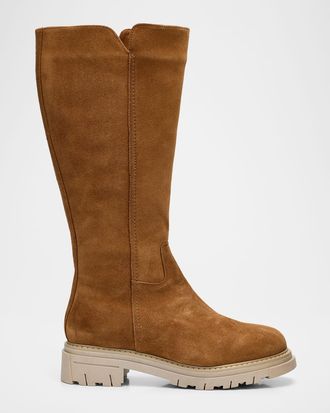 La Canadienne Dimitri Shearling-Lined Waterproof Suede Knee-High Boots