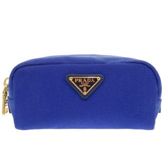 Prada Blue Canvas Pouch (Pre-Owned)