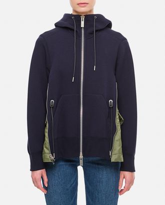 sacai Felpa Mix Nylon Con Zip