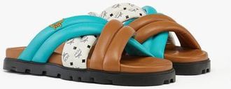 MCM Monogram Cross Sandals in Lamb Leather in Multi at Nordstrom, Size 36
