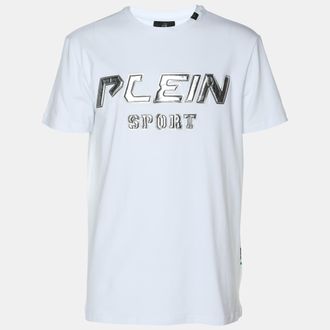 Plein Sport Plein Sport White/silver Jersey Logo T-Shirt