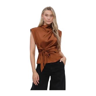 Lina Locchi Ll-Barbara Top - Dames - Tops - Bruin - Maat: XL Viscose