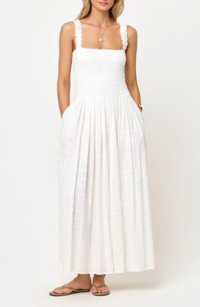 L*Space Wren Cotton Maxi Cover-Up Dress in Cream at Nordstrom, Size X-Large
