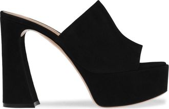 Gianvito Rossi Holly 70mm platform suede mules - women - Suede - 38.5 - Black