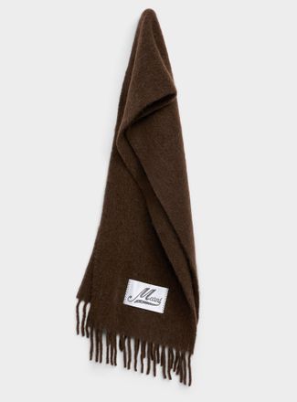 Marni Mens Signature label alpaca scarf