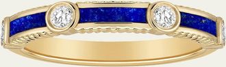 Viltier Rayon Ring in Lapis Lazuli, Yellow Gold and Diamonds