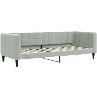vidaXL Sof&aacute; Cama Sin Colch&oacute;n Terciopelo Gris Claro 80x200 Cm Vidaxl