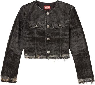 Diesel frayed-hem denim jacket - Grey