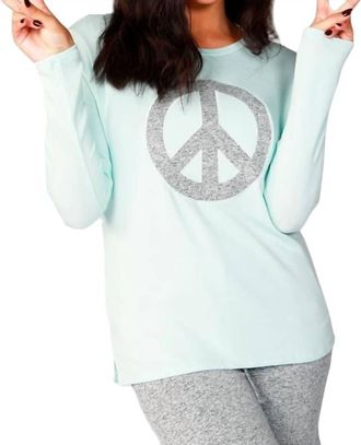 French Kyss Long Sleeve Peace Crew In Mist