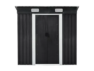 VENTE-UNIQUE.COM Cobertizo de jard&iacute;n metal gris antracita