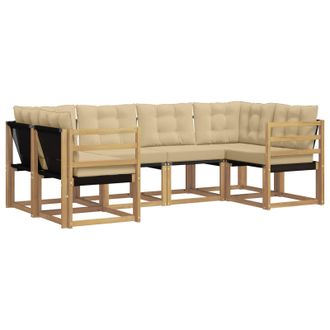 vidaXL Conjunto De Sof&aacute;s De Exterior Con Coj&iacute;n 6 Pcs Y Beige Vidaxl