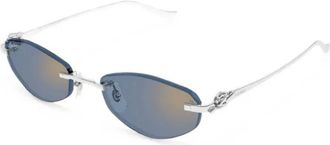 Cartier Ct0675S Zonnebril - unisex - Accessoires - Grijs - Maat: 55 MM