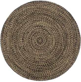 vidaXL Handmade Rug Jute Black and Brown 180 cm vidaXL