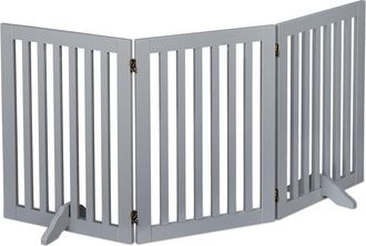 Relaxdays Relaxdays - Barrera Seguridad Perros, Valla Protectora Plegable, 70 X 154 Cm, Cerca Para Mascotas, Con Patas, Gris