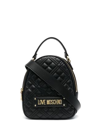 Love Moschino Rugzak met logoplakkaat - Zwart