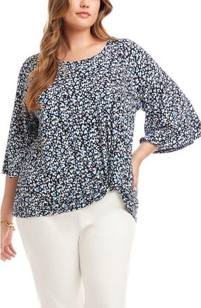 Karen Kane Heart Print Flare Sleeve Pick-Up Top at Nordstrom, Size 3 X