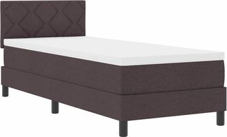 vidaXL Cama Tipo Box Spring Con Colch&oacute;n Marr&oacute;n Oscuro 80 X 200 Cm Tela Vidaxl