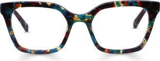 Eyebobs Overlook 50mm Cat Eye Readers in Teal /Brown Mosaic at Nordstrom, Size +2.00
