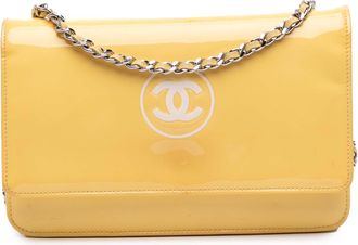 Chanel Pre-owned Womens Chain Flap Shoulder Bag - Yellow Leather - One Size