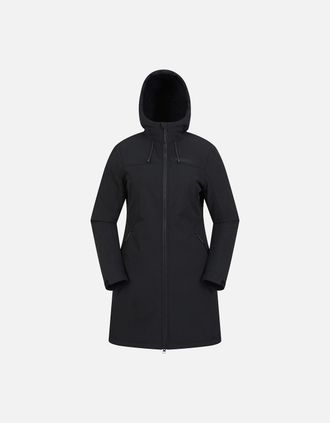 Mountain Warehouse Womens Mountain Warehouse Womens/Ladies Fern Longline Soft Shell Jacket - Black - Size: 18