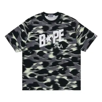A Bathing Ape Screen Camo STA Logo Relaxed Fit T-Shirt Black 1M30-109-304-BLACK
