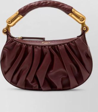 Balmain ebene mini suede shoulder bag