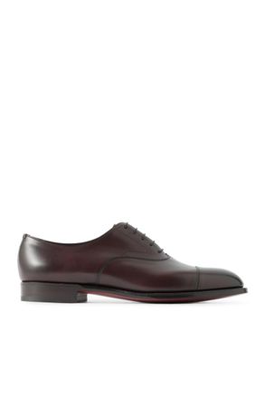 Edward Green Chelsea Cap-Toe Burnished-Leather Oxford Shoes