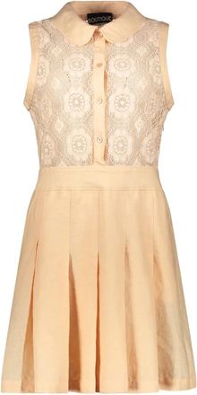 Moschino Jurk van kant zonder mouwen - Dames - Shirt Kleedjes - Roze - 2XS - Katoen - Kleedjes
