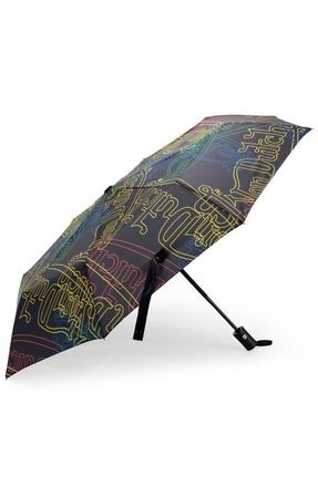 Von Dutch Compact Automatic Umbrella, Strong & Portable in Neon Logo at Nordstrom