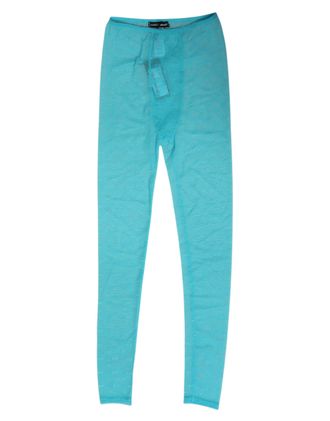Dolce & Gabbana Light Blue Nylon Logo Lace Leggings Pants Womens Underwear