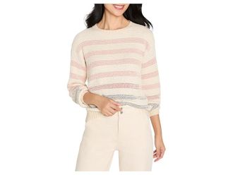 Nic+Zoe Scandi Stripe Sweater Womens Clothing Neutral : 2XL, Acrylic/Cotton