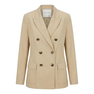 Emma & Gaia Dames, Jassen, Beige, Maat: 2XL Katoen