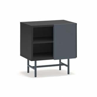 Teulat Mesita de noche negro y gris antracita