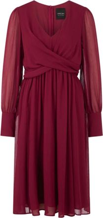 Marc Cain Crepe Midi Jurk - Dames - Casual kleedjes - Rood - XL - Kleedjes
