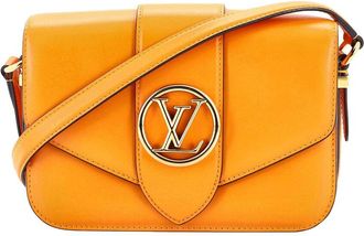 Louis Vuitton Orange Leather Lv Pont 9 (Authentic Pre-Loved)