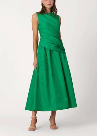 Shoshanna Gabrielle Midi Dress In Vibrant Green