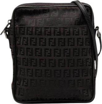 Fendi Pre-owned Vintage Crossbody Tas - Dames - Vintage Schoudertas - Zwart - ONE Size - Leer - Vintage