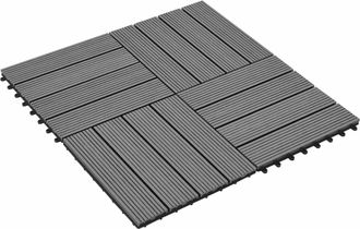 vidaXL Tile De Decking 22 Uds. Gris 30 X 30 Cm Wpc Vidaxl