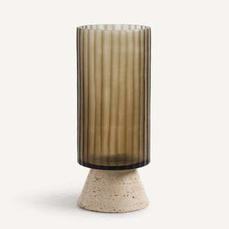 AM.PM Vaas van gerookt glas en travertijn, Trapani
