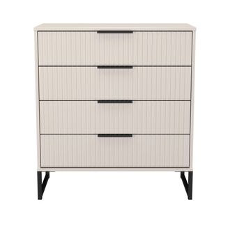 Lewis's Fluted 4 Drawer Chest in Kashmir Matt - Ready Assembled - Lewiss Home | TJ Hughes