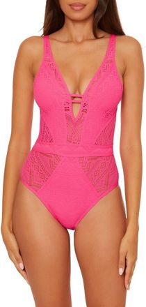 BECCA by Rebecca Virtue Color Play One-Piece Swimsuit in Punch at Nordstrom Rack, Size Small