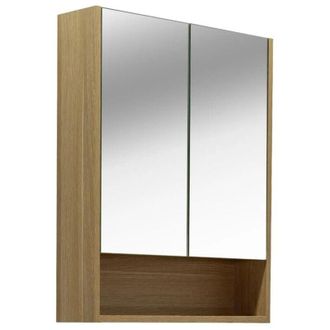 Puma Naturel - Lucca Armario Con Espejo Montado 60x75 Cm, Laminado, 4 Estantes, Espejo, Color Roble (lucca60cabd)