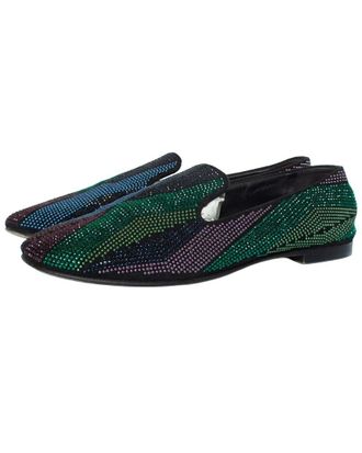 Giuseppe Zanotti Womens Suede Rhinestone Loafer (Authentic Pre-Loved)